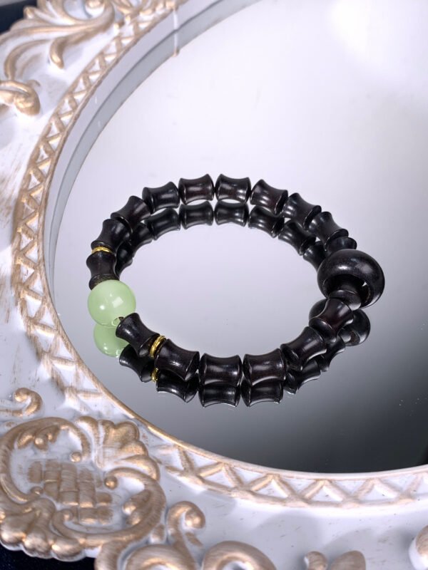 【Veiled Edge】Ebony & Gold Jade Bracelet